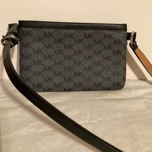 Michael KORS black and gray belt fanny pack bag